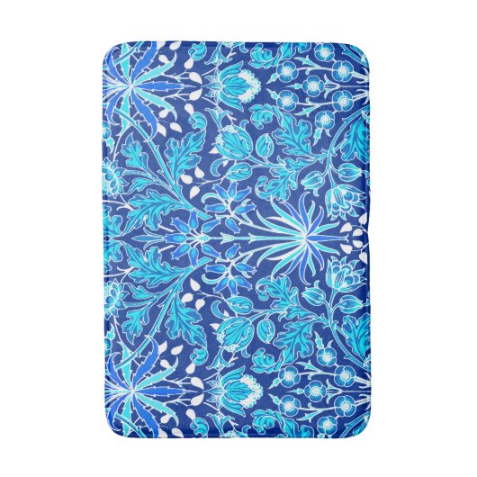 William Morris Hyacinth Print, Navy & Cobalt Blue Badmat (Voorkant Verticaal)
