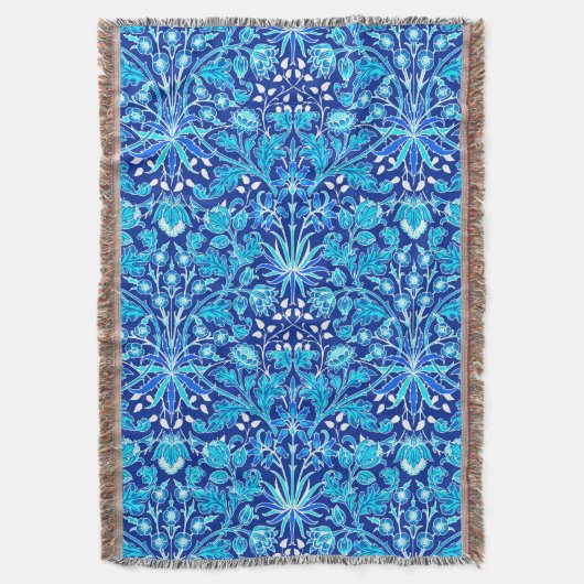 William Morris Hyacinth Print, Navy & Cobalt Blue Deken (Voorkant Verticaal)