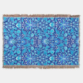 William Morris Hyacinth Print, Navy & Cobalt Blue Deken (Voorkant)