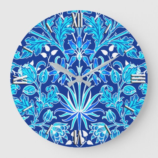 William Morris Hyacinth Print, Navy & Cobalt Blue Grote Klok (Voorkant)