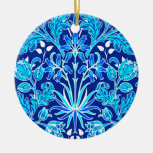 William Morris Hyacinth Print, Navy & Cobalt Blue Keramisch Ornament
