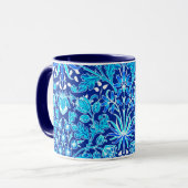 William Morris Hyacinth Print, Navy & Cobalt Blue Mok (Voorkant links)