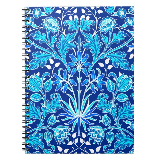 William Morris Hyacinth Print, Navy & Cobalt Blue Notitieboek (Voorkant)