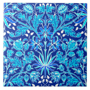 William Morris Hyacinth Print, Navy & Cobalt Blue Tegeltje