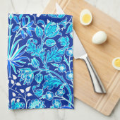 William Morris Hyacinth Print, Navy & Cobalt Blue Theedoek (Quarter Fold)