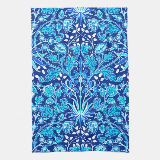 William Morris Hyacinth Print, Navy & Cobalt Blue Theedoek (Verticaal)