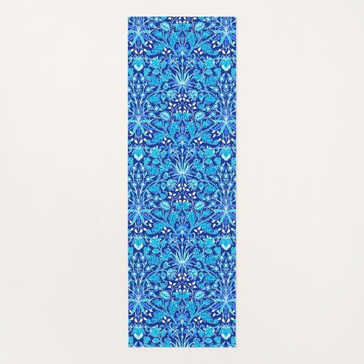 William Morris Hyacinth Print, Navy & Cobalt Blue Yogamat (Voorkant)