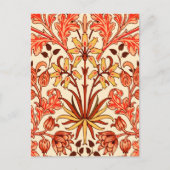 William Morris Hyacinth Print, Oranje en Rust Briefkaart (Voorkant)