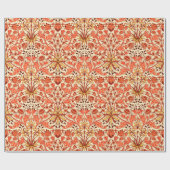 William Morris Hyacinth Print, Oranje en Rust Cadeaupapier (Vlak)