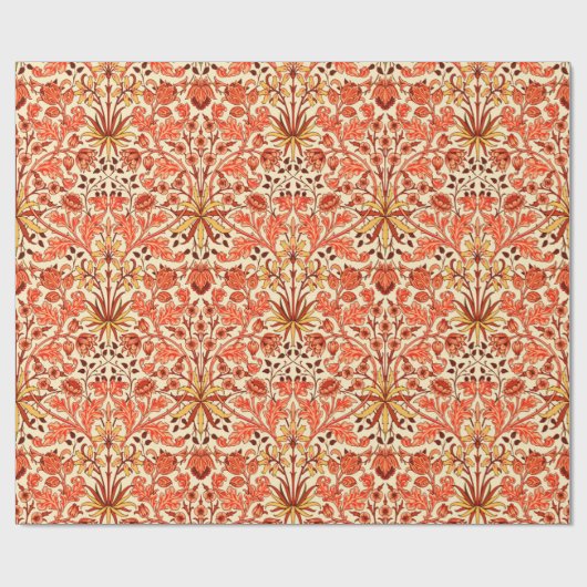 William Morris Hyacinth Print, Oranje en Rust Cadeaupapier (Vlak)