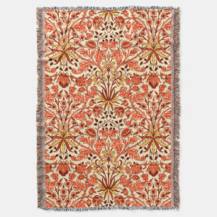 William Morris Hyacinth Print, Oranje en Rust Deken