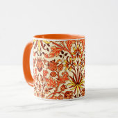 William Morris Hyacinth Print, Oranje en Rust Mok (Voorkant links)