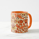 William Morris Hyacinth Print, Oranje en Rust Mok (Voorkant rechts)
