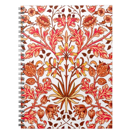 William Morris Hyacinth Print, Oranje en Rust Notitieboek (Voorkant)