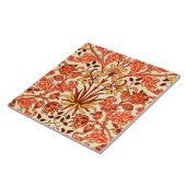 William Morris Hyacinth Print, Oranje en Rust Tegeltje (Zijkant)