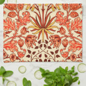 William Morris Hyacinth Print, Oranje en Rust Theedoek (Gevouwen)
