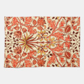 William Morris Hyacinth Print, Oranje en Rust Theedoek (Horizontaal)