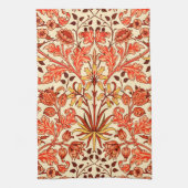 William Morris Hyacinth Print, Oranje en Rust Theedoek (Verticaal)