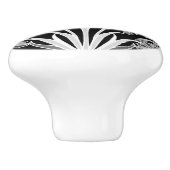 William Morris Hyacinth Print, zwart en wit Keramische Knop (Zijkant)