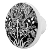 William Morris Hyacinth Print, zwart en wit Keramische Knop (Rechts)