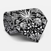 William Morris Hyacinth Print, zwart en wit Stropdas (Opgerold)
