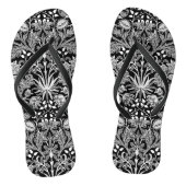 William Morris Hyacinth Print, zwart en wit Teenslippers (Voetbed)
