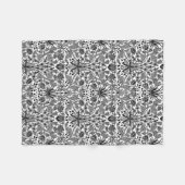 William Morris Hyacinth Print, zwart, wit en grijs Fleece Deken (Voorkant (Horizontaal))