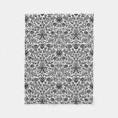 William Morris Hyacinth Print, zwart, wit en grijs Fleece Deken (Voorkant)