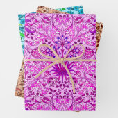 William Morris Hyacinths, Lavender, Beige, Aqua Inpakpapier Vel (In situ)