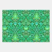 William Morris Hyacinths, Turquoise, Plum, Green Inpakpapier Vel (Voorkant 3)