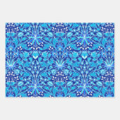William Morris Hyacinths, zwart/wit, roze, blauw Inpakpapier Vel (Voorkant 3)