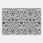 William Morris Hyacinths, zwart/wit, roze, blauw Inpakpapier Vel (Voorkant)