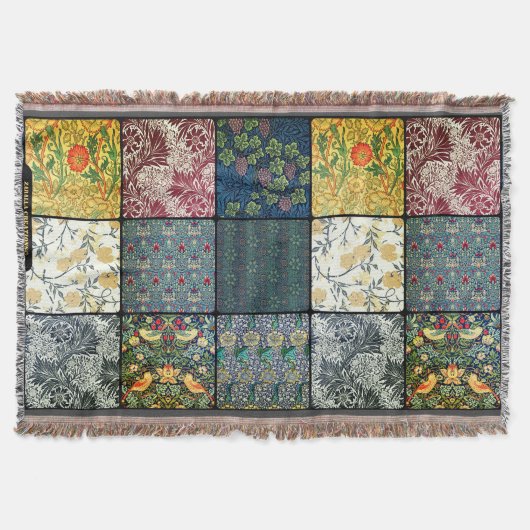 William * Morris II Art Nouveau Quilt Patch Throw Deken (Voorkant)