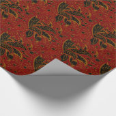 William Morris - India, diep donkerrood design Cadeaupapier (Hoek)