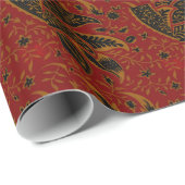 William Morris - India, diep donkerrood design Cadeaupapier (Rol Hoek)