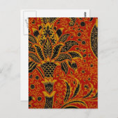 William Morris India Red Floral Briefkaart (Voorkant / Achterkant)