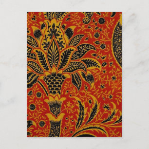 William Morris India Red Floral Briefkaart