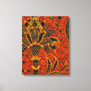 William Morris India Red Floral Canvas Afdruk