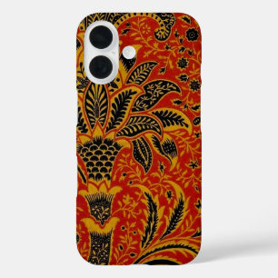 William Morris India Red Floral iPhone 16 Hoesje