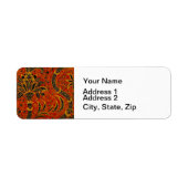 William Morris India Red Floral Etiket (Voorkant)