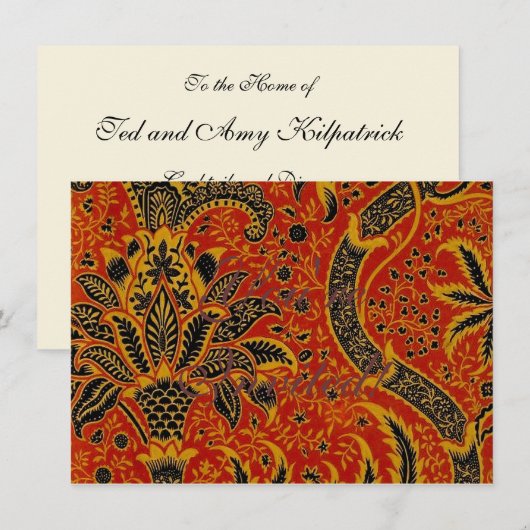 William Morris India Red Floral Kaart (Voorkant / Achterkant)