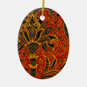 William Morris India Red Floral Keramisch Ornament