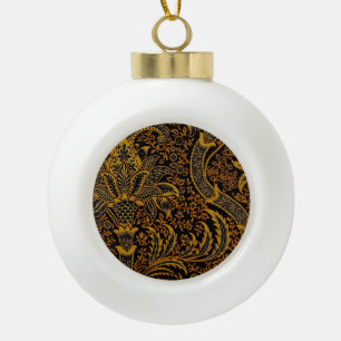 William Morris India Red Floral Keramische Bal Ornament