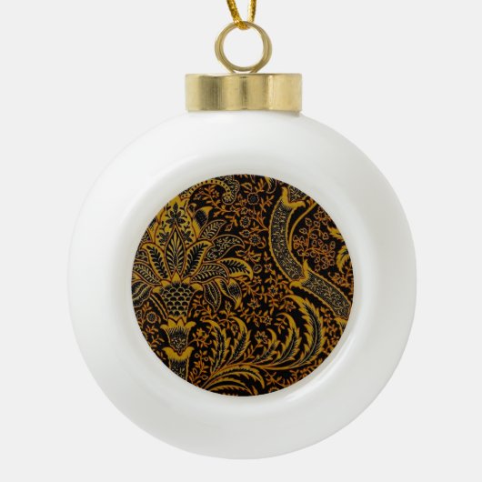 William Morris India Red Floral Keramische Bal Ornament (Voorkant)
