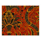 William Morris India Red Floral Poster (Voorkant)