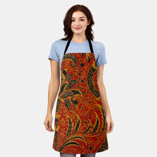 William Morris India Red Floral Schort (Gedragen)