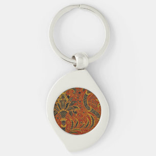 William Morris India Red Floral Sleutelhanger