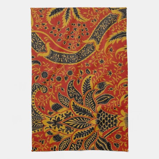 William Morris India Red Floral Theedoek (Verticaal)