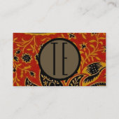 William Morris India Red Floral Visitekaartje (Achterkant)