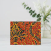 William Morris India Rood Bloem Motief Vintage Kla Briefkaart (Staand voorkant)